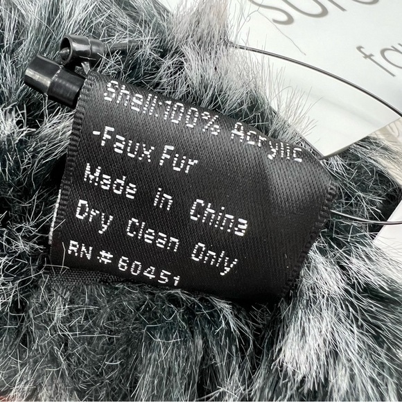 Surell Rex Rabbit Faux Fur Knit Stretch Headband OS Black Frost $65